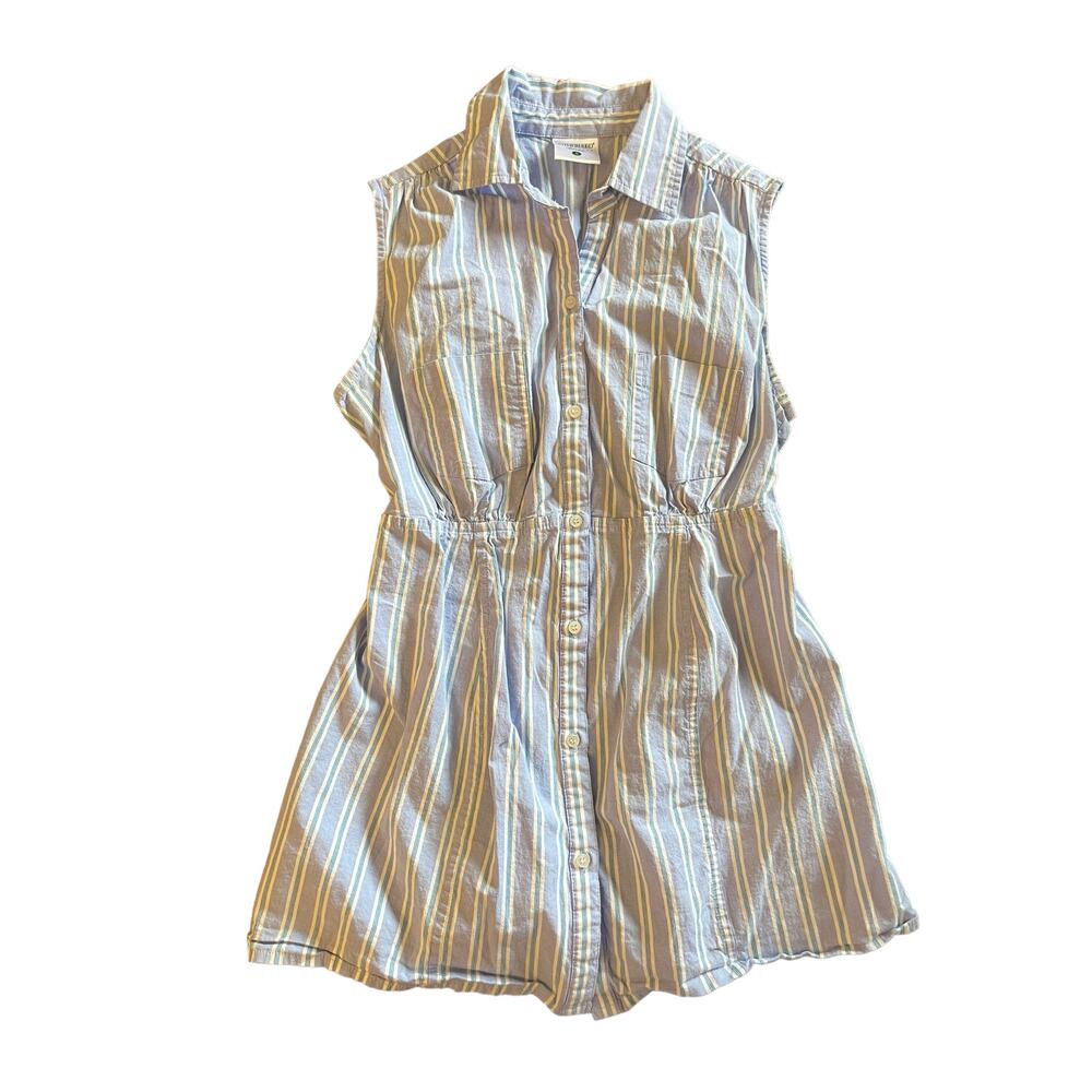 Motherhood Women's Blouse Tank Top Sleeveless Blue Button Collar V-Neck Size S